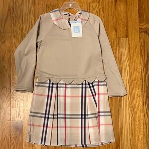 Bella Bliss Beige Plaid Dress